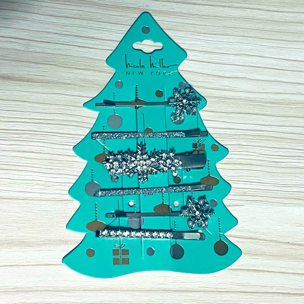 Christmas holiday hair clip barrettes‎ rhinestones sparkly party bling
